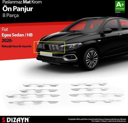 Fiat Egea SD / HB Krom Ön Panjur Diamond Model 8 Prç 2020 Üzeri Mat Krom