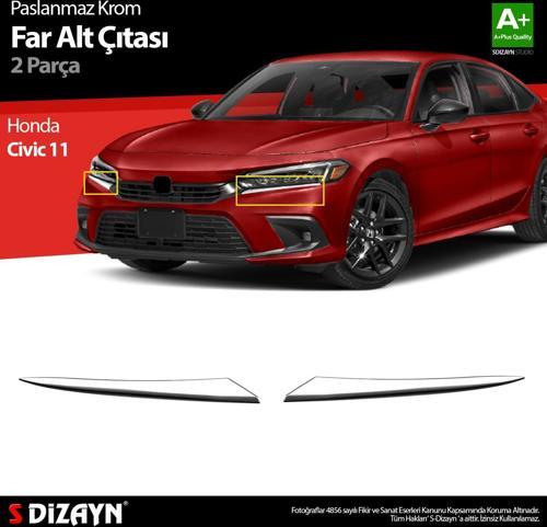 Honda Civic Krom Far Alt Çıtası 2 Prç. 2021 Üzeri