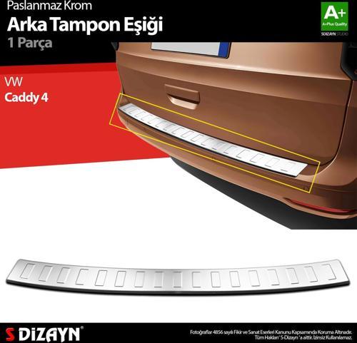 VW Caddy 4 Krom Arka Tampon Eşiği 2021 Üzeri