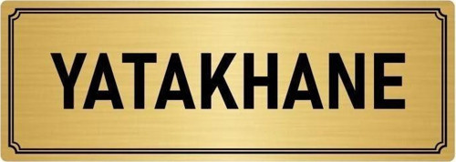 Metal Yönlendirme Levhası, Departman Kapı Isimliği Yatakhane 5X20 Cm Altın Renk