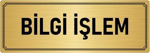 Metal Yönlendirme Levhası, Departman Kapı Isimliği Bilgi Işlem 10X20 Cm Altın Renk