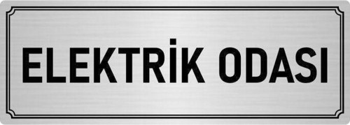 Metal Yönlendirme Levhası, Departman Kapı Isimliği Elektrik Odası 7X20 Cm Gümüş Renk