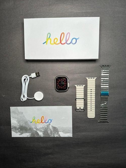 Watch 8 Ultra Hello Watch 3 Müzik Dinleme Amoled Ekran 4 Gb+128M Ram 3 Kordonlu
