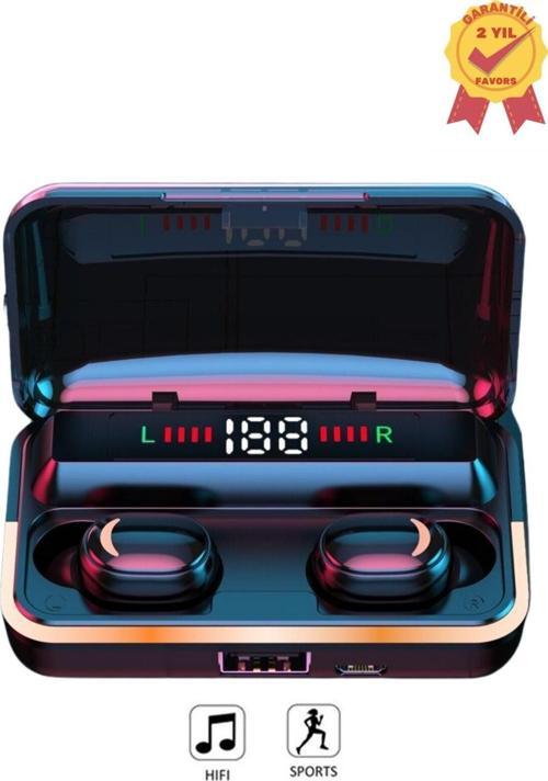 Mipods Işıklı Bluetooth Kulaklık 1200 Mah Powerbank Özellikli Hd Ses Extra Bass Kablosuz Kulaklık