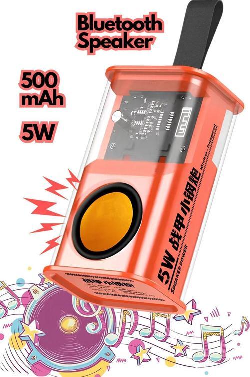 Mini Işıklı Taşınabilir Bluetooth Speaker Ses Bombası 3D Yüksek Ses Kalitesi 5W 500 Mah D11 Hoparlör