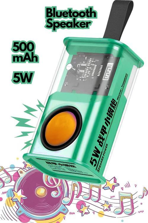 Mini Işıklı Taşınabilir Bluetooth Speaker Ses Bombası 3D Yüksek Ses Kalitesi 5W 500 Mah D11 Hoparlör