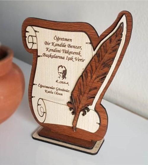 Ahşap Plaket Öğretmenler Günü Hediyesi