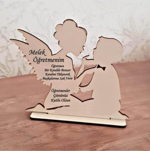 Melek Öğretmenim Hediye Plaket Erkek Çocuk