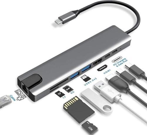 Macbook Pro Air Usb Type-C Hub Dönüştürücü Çoklayıcı Usb Hdmi, Tf, Sd, Pd, Ethernet