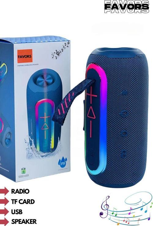 Box Flip Ses Bombası Bluetooth Speaker Sd Kart Usb Girişli Fm Radio Lacivert
