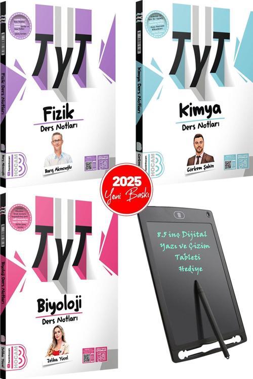 Benim Hocam Yayınları 2025 TYT Fizik-Kimya-Biyoloji Ders Notları-8.5" Pilli-Dijital Yazı ve Çizim Tableti Hediye