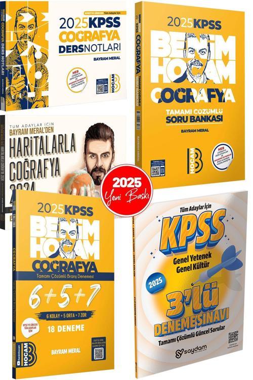 Benim Hocam Yayınları 2025 KPSS Mega Coğrafya Seti(Ders Notları-Soru Bankası-18Deneme-Haritalarla Coğrafya)-GYGK 3Deneme