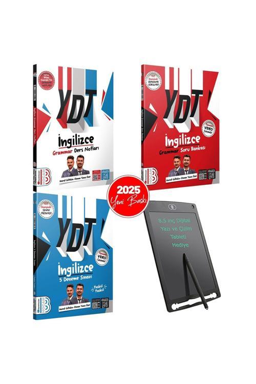 Benim Hocam Yayınları 2025 YDT İngilizce Grammar Ders Notları-Çözümlü Soru Bankası-5Deneme-85"Pilli-Dijital Yazı Tableti