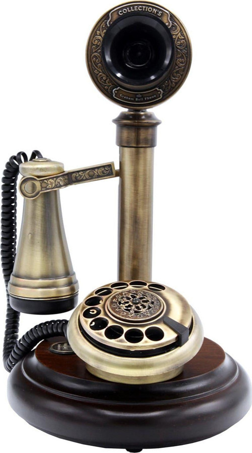 Eskitme Klasik Ahşap Telefon