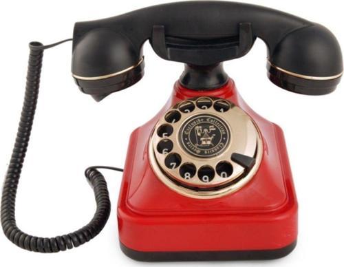 Kırmızı Siyah Klasik Çevirmeli Telefon