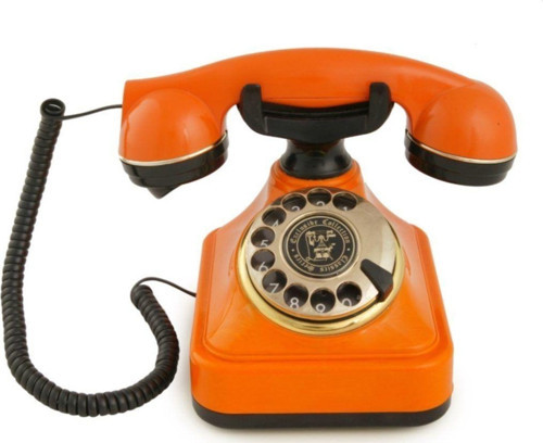 Klasik Çevirmeli Turuncu Telefon