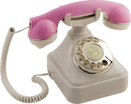 Pembe Krem Çevirmeli Klasik Telefon