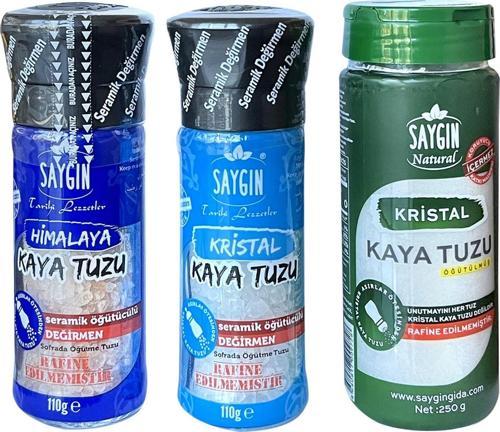 Himalaya ve Kaya Tuzu 110 gr Öğütücülü 2 li + Kristal Kaya Tuzu 250 gr