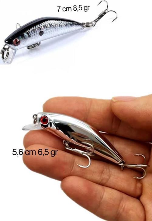 2 Li Set Ayna Rapala Lures Maket Balık Yapay Suni YemTurna Levrek Alabalık LüferAilesi JigYem