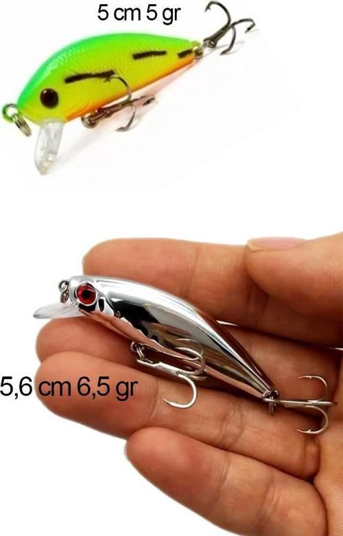 2 Li Set Ayna Rapala Lures Maket Balık Yapay Suni YemTurna Levrek Alabalık LüferAilesi JigYem