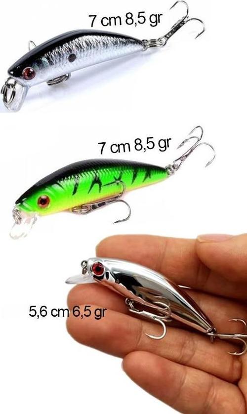 3 Lü Set Ayna Rapala Lures Maket Balık Yapay Suni YemTurna Levrek Alabalık LüferAilesi JigYem