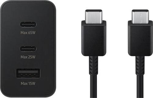 65W 2xPD+UsbA Ev Tipi Şarj Aleti 3 Çıkışlı Type-C to Type-C Kablolu Set