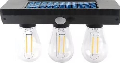 Solar Güneş Enerjili Şarjlı Aplik Lamba Hareket Sensörlü 3 Ampullu 3W