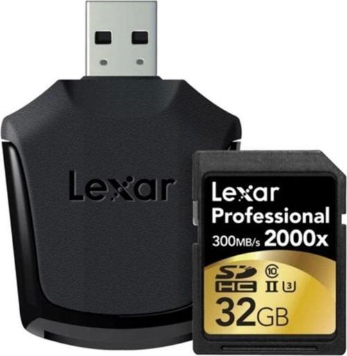 32Gb 2000X Professional Sdhc Hafıza Kartı + Usb Kart Okuyucu Uıı 300Mb/Sn