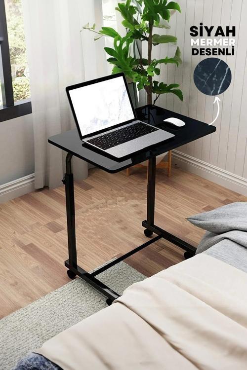 Tekerlekli Laptop Bilgisayar Çalışma Masası Eğim Yükseklik Ayarlı Akrobat Koltuk Sehpası