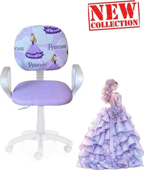 Çocuk Odası Ders Çalışma Ofis Koltuğu Öğrenci Sandalyesi Araba Prenses Tekerli Yükseklik Ayarı