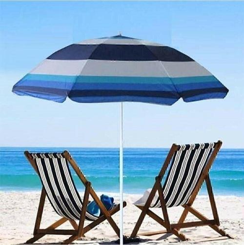 Plaj Deniz Bahçe Balkon Piknik Kamp Güneş Şemsiyesi Katlanır Mavi Beyaz 180Cm