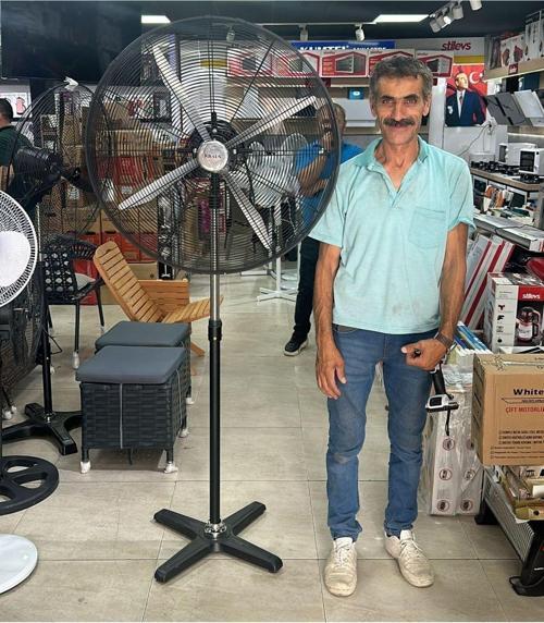 Sanayi Tipi Vantilatör Battal Boy Metal Ayaklı Pervane 75Cm Açık Hava Cafe Restoran Hava Vantilatörü