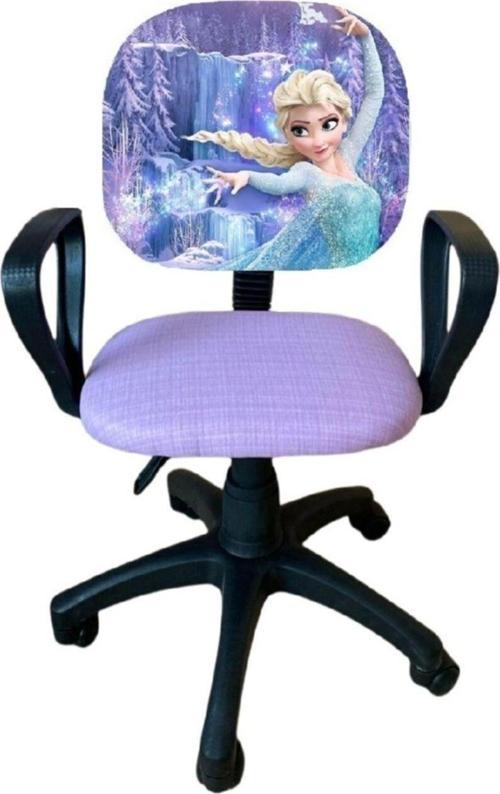 Frozen Desenli Çocuk Çalışma Koltuğu Karlar Ülkesi Çocuk Odası Ofis Sandalyesi Tekerlekli Amortisör