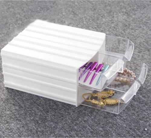 Şeffaf Çekmeceli Organizer Kutu 4 Çekmeceli Dremel Gravür Aboncuk Mücevher Saklama Organizer Kutusu