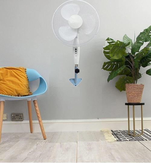 Duvar Montajlı Hava Vantilatörü Döner Kafa Duvar İçin Pervane 40Cm 60W Siyah Rüzgar Fanı