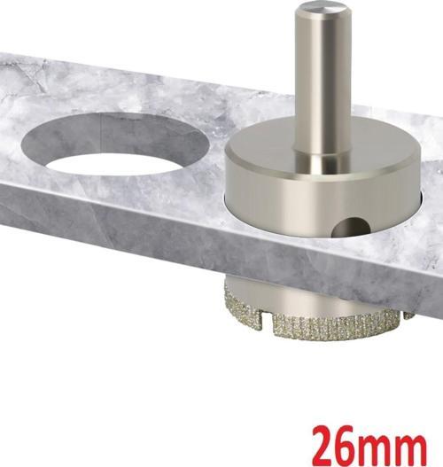 26Mm Mermer Granit Fayans Cam Yuvarlak Delme Panç Elmas Uç Yuvarlak Açma Matkap Için Karot