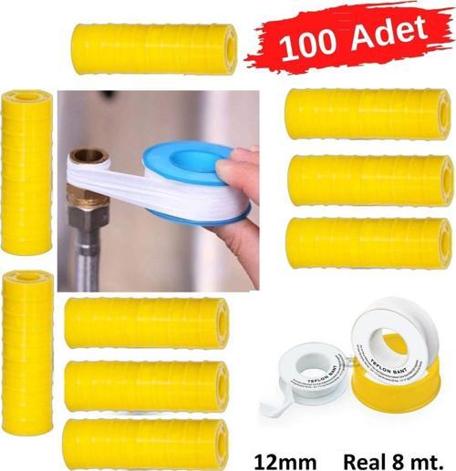 Teflon Sızdırmazlık Bandı Sıhhi Tesisatcı Boru Montaj Bandı Paso Teflonu 100 Adet Ptfe Bant Kendir