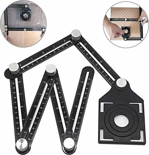 Rox Wood 0071 Alüminyum Çok Fonksiyonlu Delik Şablon Cetveli