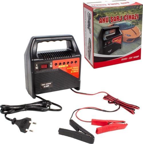 6 - 12 Volt 6 Amper Ledli Göstergeli Akü Şarj Cihazı
