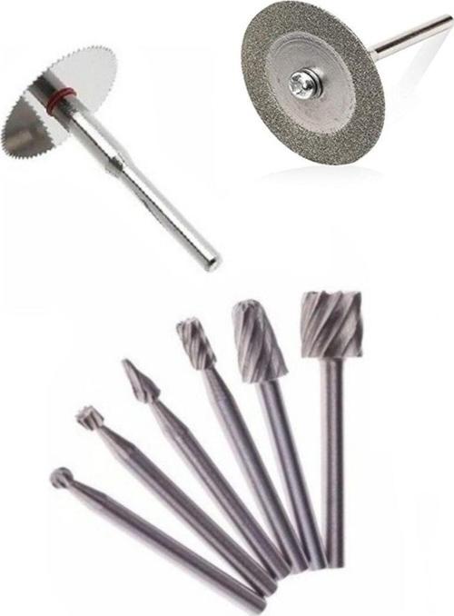 Dremel Proxxon Banco Grinder Uyumlu Ahşap Oyma Elmas Kesici Mini Kesici 10Lu Hobi Seti