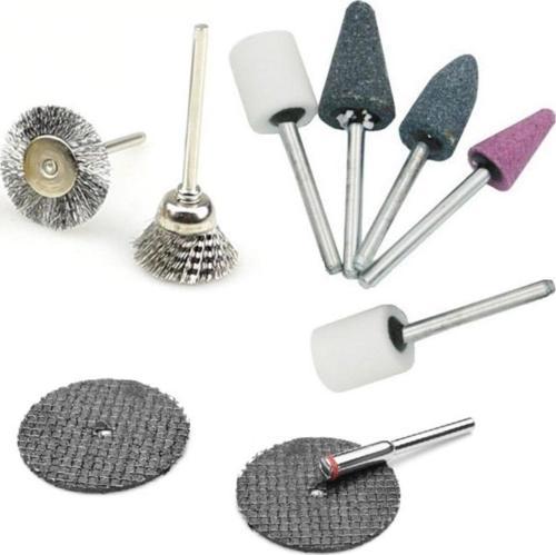 Mini Atşlama Benzeri Metal Ahşap Kesme Fiber Disk Taş Zımpara Tel Fırça Seti 10 Parça Vız Vız Set
