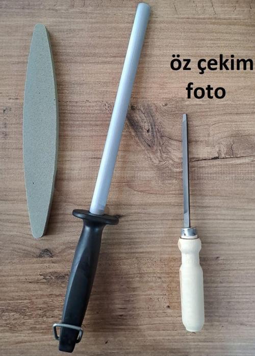 Bıçak Bileme Oval Masat İnce Eğe Ve Bileme Taşı Seti Satır Nacak Bileme İçin 3Lü Set