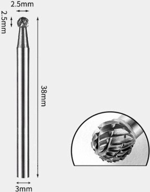 Yoğun Karbür Çelik Tungsten 2.6 Mm Cnc Router , Dremel Vb. Yuvarlak Kafa Carbide Uç