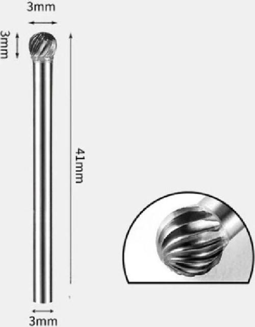 Yoğun Karbür Çelik Tungsten 3Mm Cnc Router Dremel Vb. Gravür Makinesi Için Top Carbide Uç