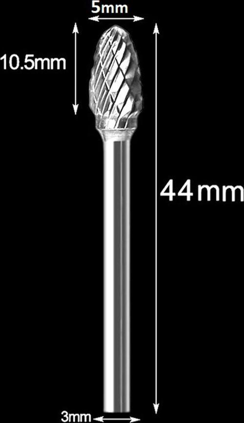 Yoğun Karbür Çelik Tungsten 5 Mm Cnc Router , Dremel Vb. Yuvarlak Kafa Carbide Uç Konik
