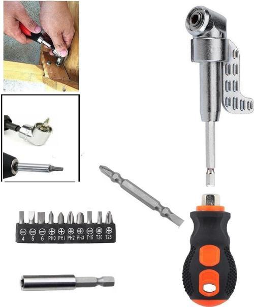 Kör Köşe Vidalama Tornavida Seti 14 Parçalı Bits Uzatma 1/4 Hex Hızlı Uç Değiştirme Takımı