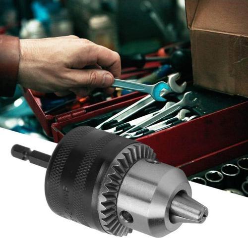 Hex Adaptörlü Matkap Mandreni 1/4 Altıgen Şaftlı 10Mm 3/8 Anahtarlı Metal Mandren Anahtarlı