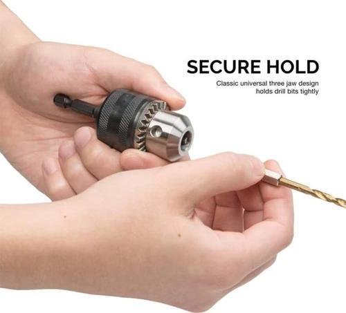 Hex Matkap İçin 6Gen Mandren Ve Adaptör 3/8 Dişli 1,5-10Mm Kapasiteli Altıgen Şaftlı Anahtarlı Set