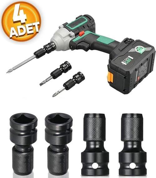 Darbeli Matkap İçin Uç Adaptörü 1/2 Köşeli Tahrik 1/4 Altıgen Şaft Burç Adaptör Hızlı Germe Dönüştür