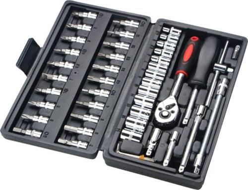 46 Parça Mini Lokma Takımı Otomatik Cırcırlı 1/4" Wrench Set Yüksek Kalite Kombinasyon Alet Seti